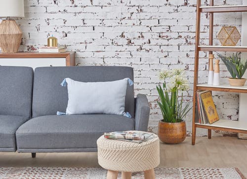 Carol & Frank Bree Vertical Stripe Tasseled Cotton Accent Pillow In White