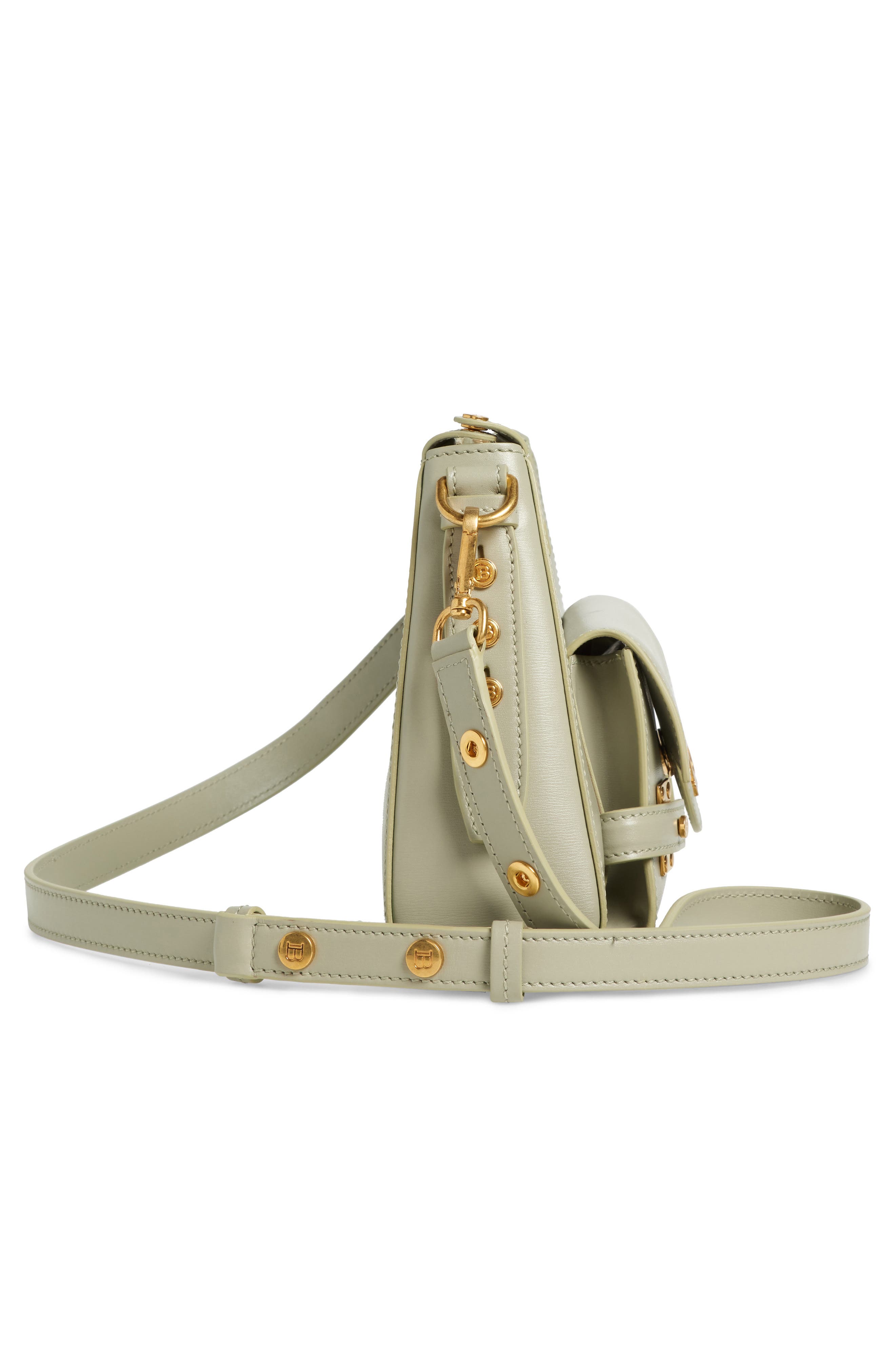 Balmain B-Buzz Leather Hobo Bag, Alternate, color, 