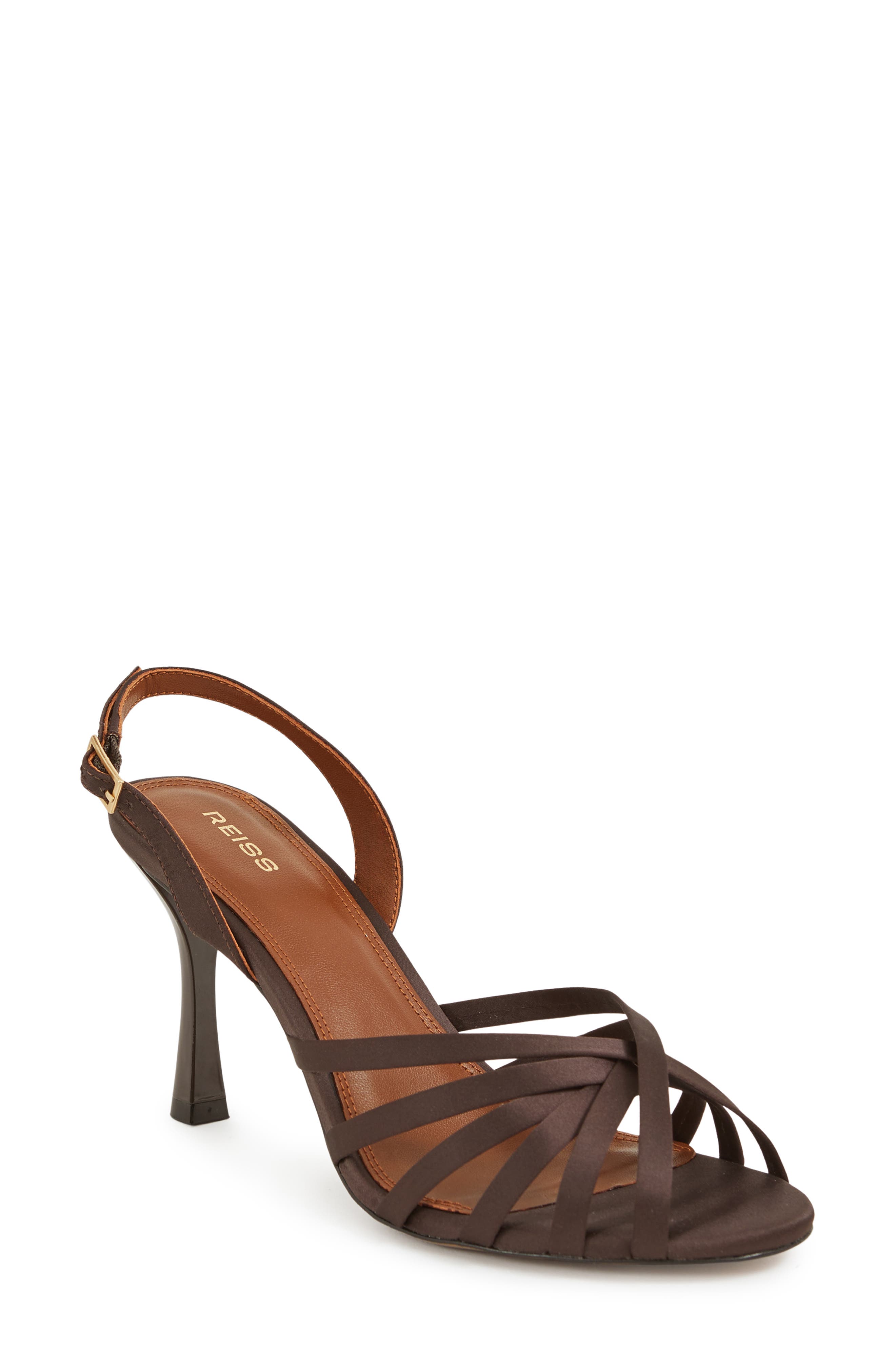Reiss Larissa Slingback Sandal, Main, color, Chocolate