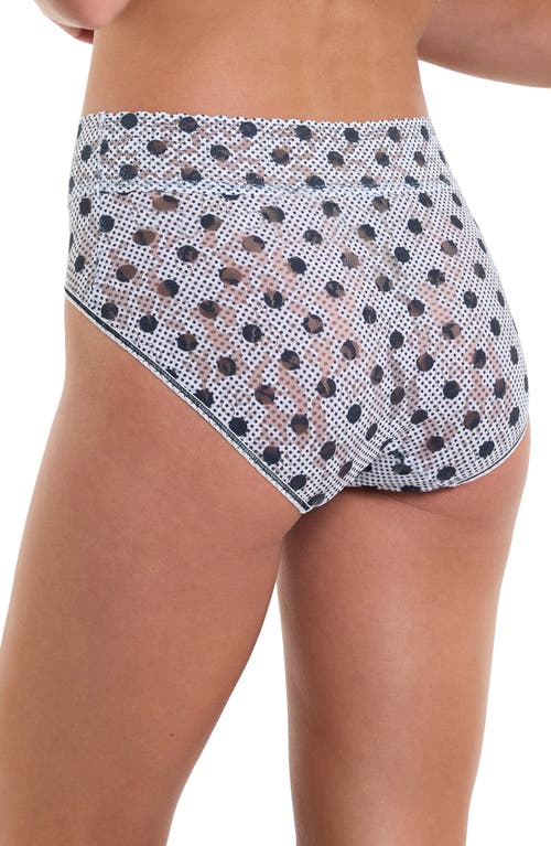 Hanky Panky Printed Signature Lace French Brief In Pinpoint White