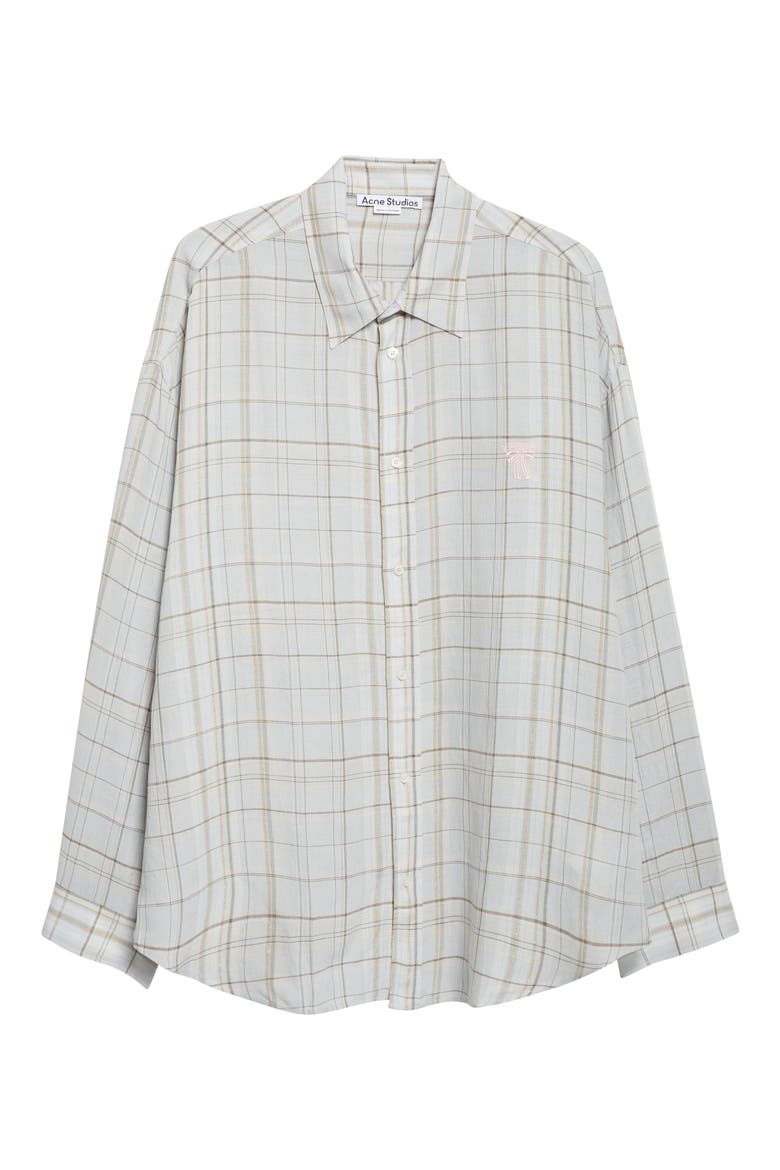 Setar Plaid Button-Up Shirt, Alternate, color, GREY/ PINK