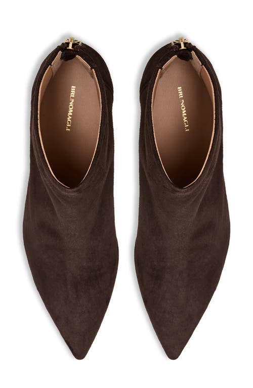 Bruno Magli Francesca Pointed Toe Kitten Heel Bootie In Brown