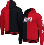 Mitchell & Ness Men's Mitchell & Ness Black/Red Philadelphia 76ers Big & Tall Hardwood Classics Split Pullover Hoodie