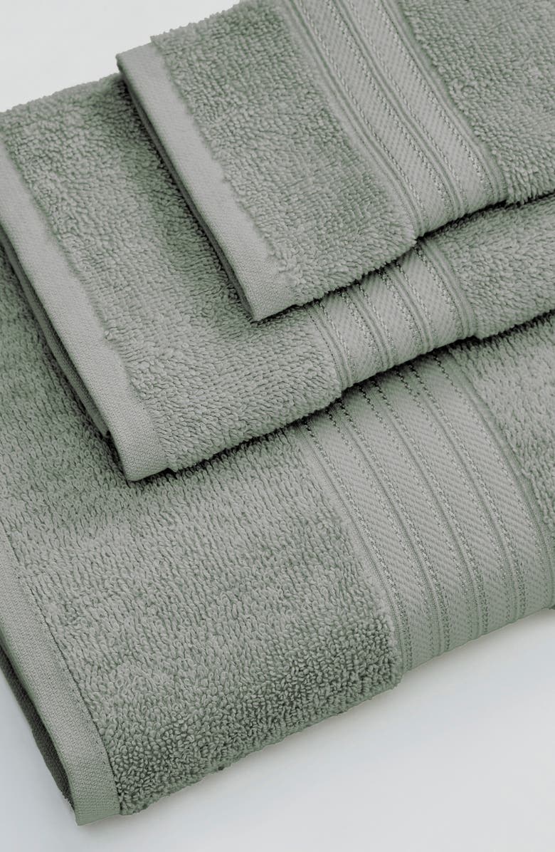 Woven & Weft Quick-Dry Cotton 4-Pack Bath Towel Set, Alternate, color, Eucalyptus