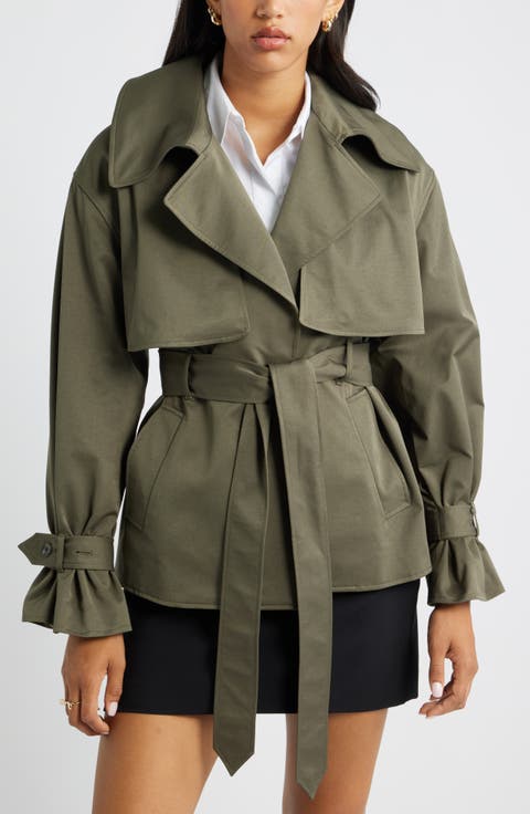 Exaggerated Crop Trench Coat