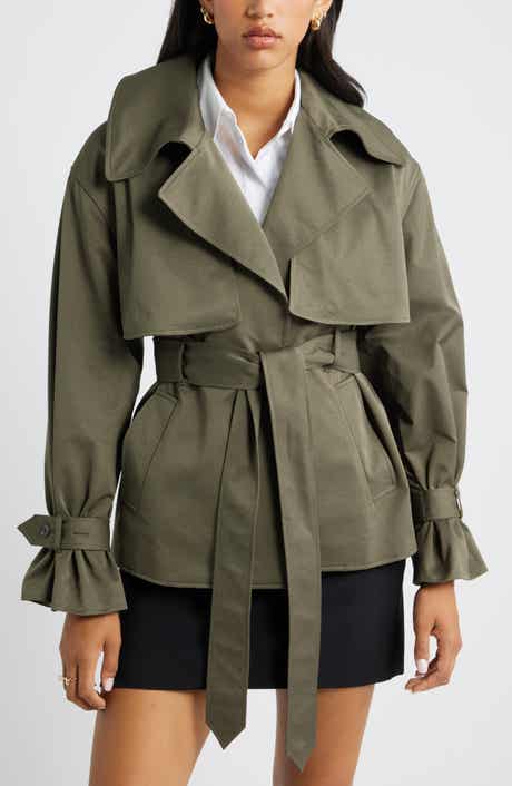 Open Edit Exaggerated Crop Trench Coat