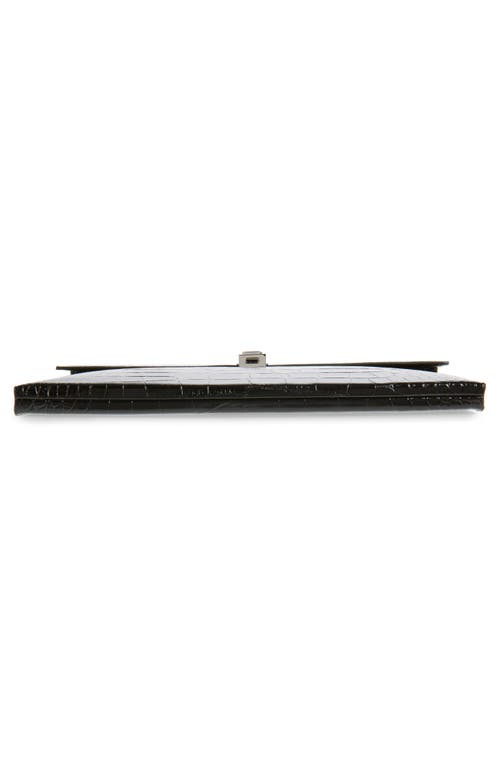 Tom Ford Croc-effect Patent-leather Document Holder In Black