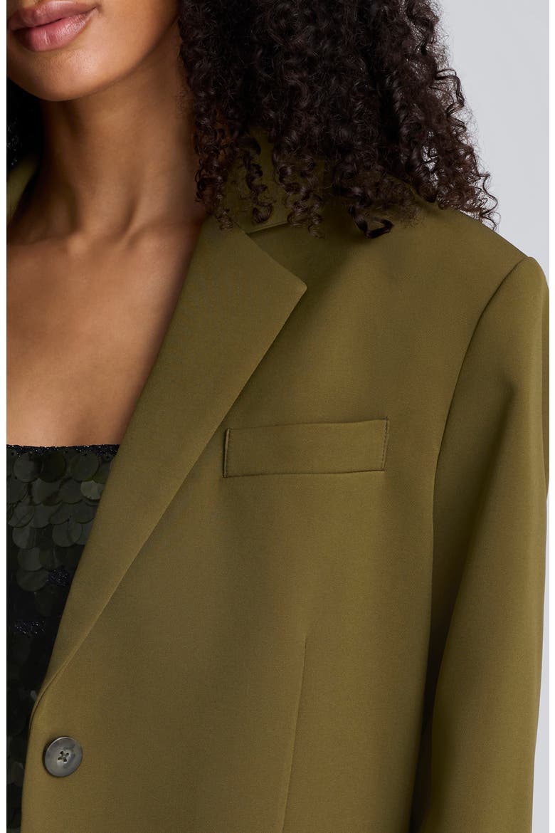 Three-Button Boyfriend Blazer, Alternate, color, OLIVE GREEN