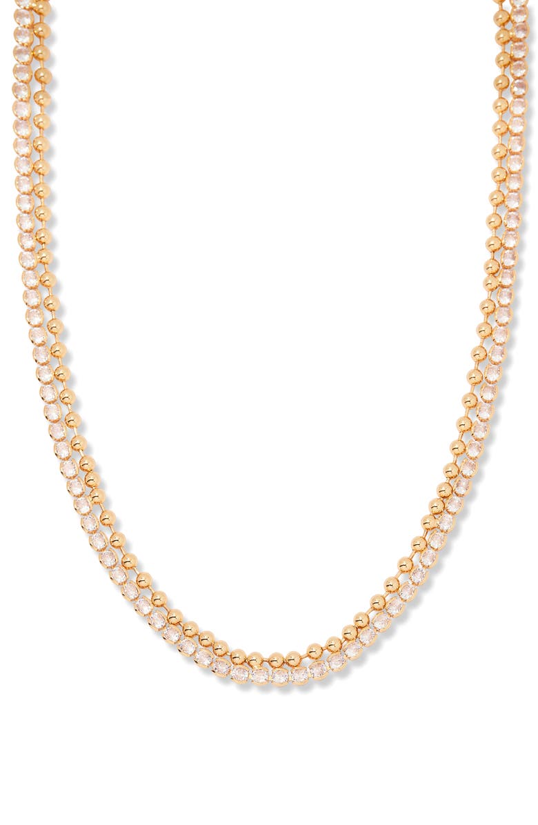 Brook and York Elodie Layered Tennis Necklace, Main, color, Gold