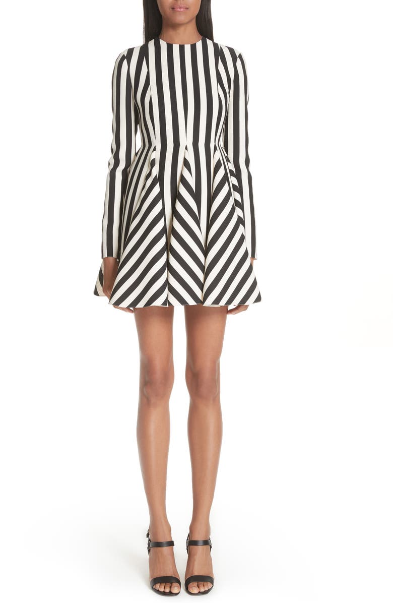 Valentino Stripe Crepe Dress, Main, color, 