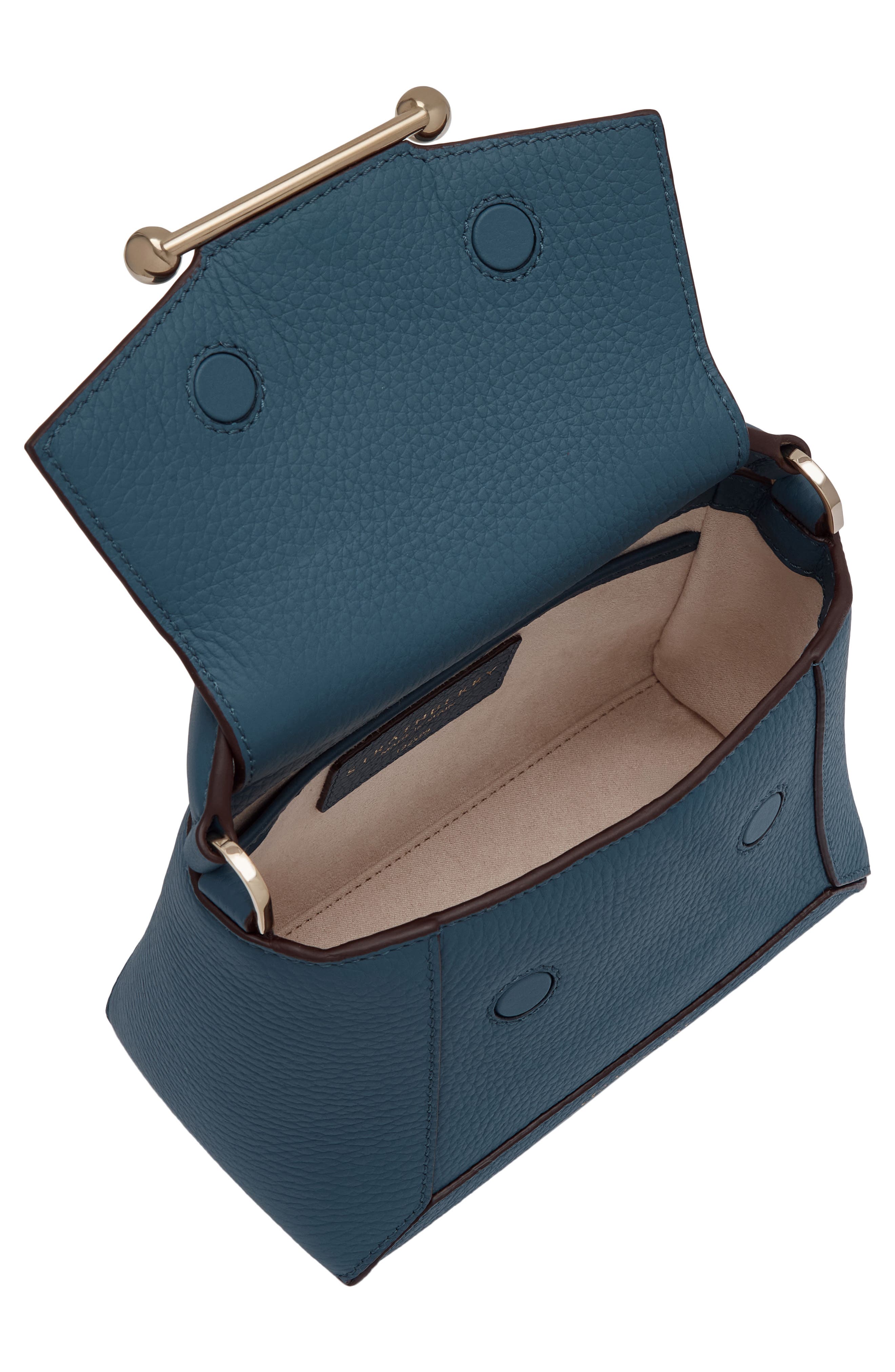 Nano Mosaic Grained Leather Top Handle Bag, Alternate, color, LOCH BLUE