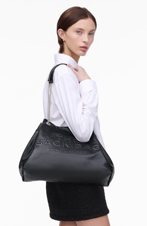 Marc Jacobs Structured Black Shoulder Bag With Drawstring Closure In Black