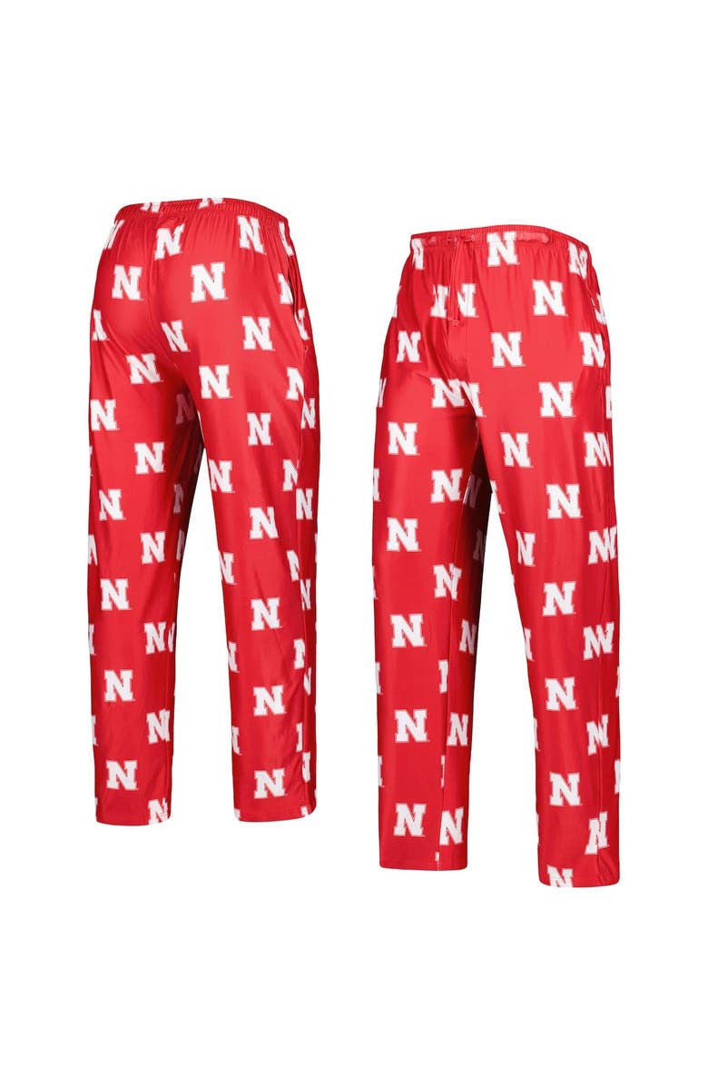 CONCEPTS SPORT Men's Concepts Sport Scarlet Nebraska Huskers Logo Flagship Allover Print Pants, Main, color, Scarlet