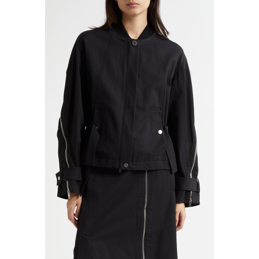 3.1 Phillip Lim Cocoon Back Crop Bomber Jacket In Black