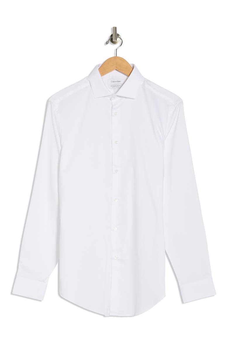 Slim Fit All-Season Stretch Dress Shirt, Alternate, color, WHITE