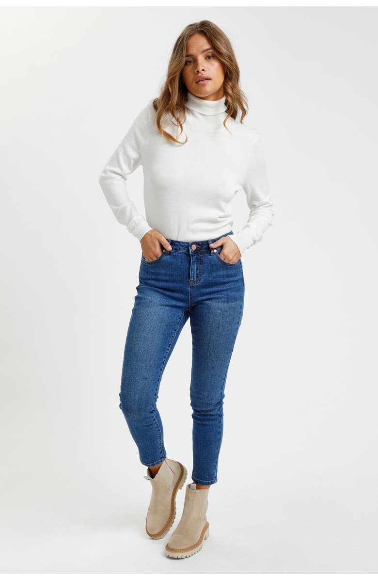 Kaffe Sinem 7/8 Jeans, Alternate, color, Medium Blue Denim