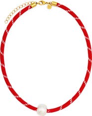 Petit Moments Faux Pearl Pendant Paracord Necklace