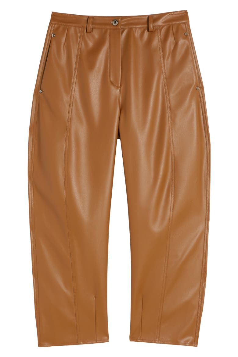 Anselmo Faux Leather Straight Leg Pants, Alternate, color, TOBACCO