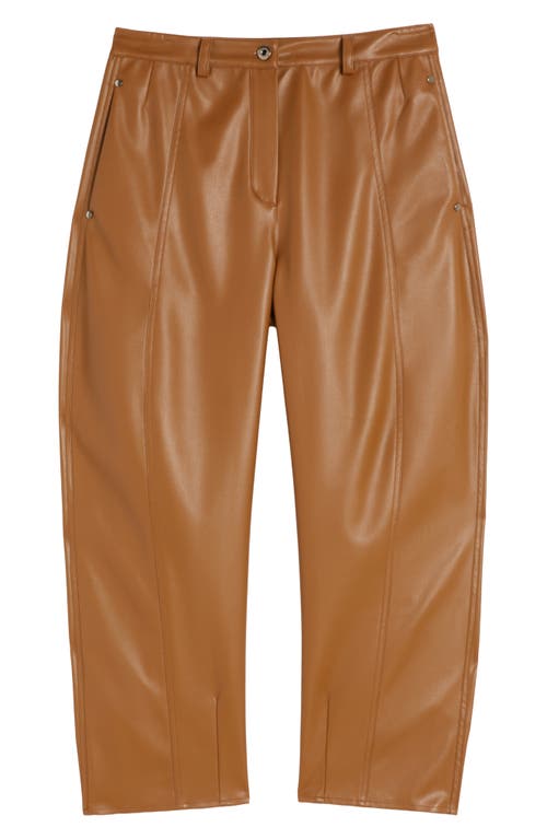 Weekend Max Mara Anselmo Faux Leather Straight Leg Pants In Brown