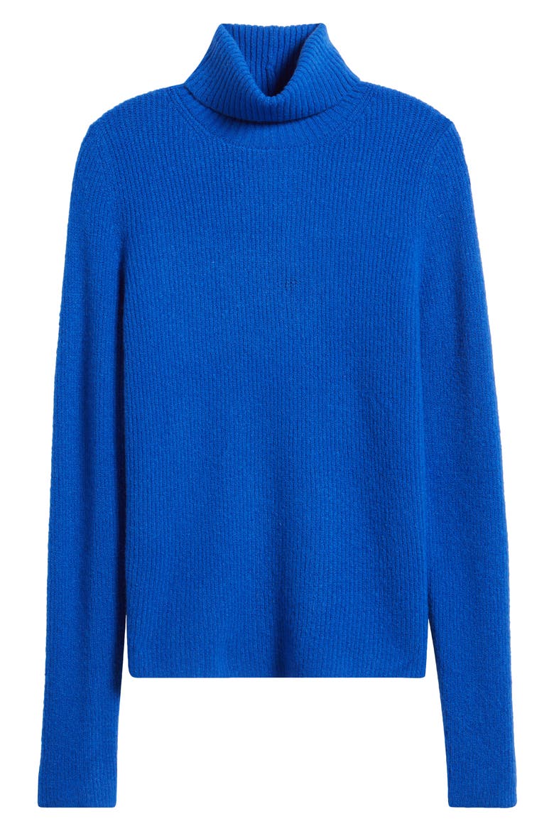 Rib Turtleneck Sweater, Alternate, color, BLUE SURF
