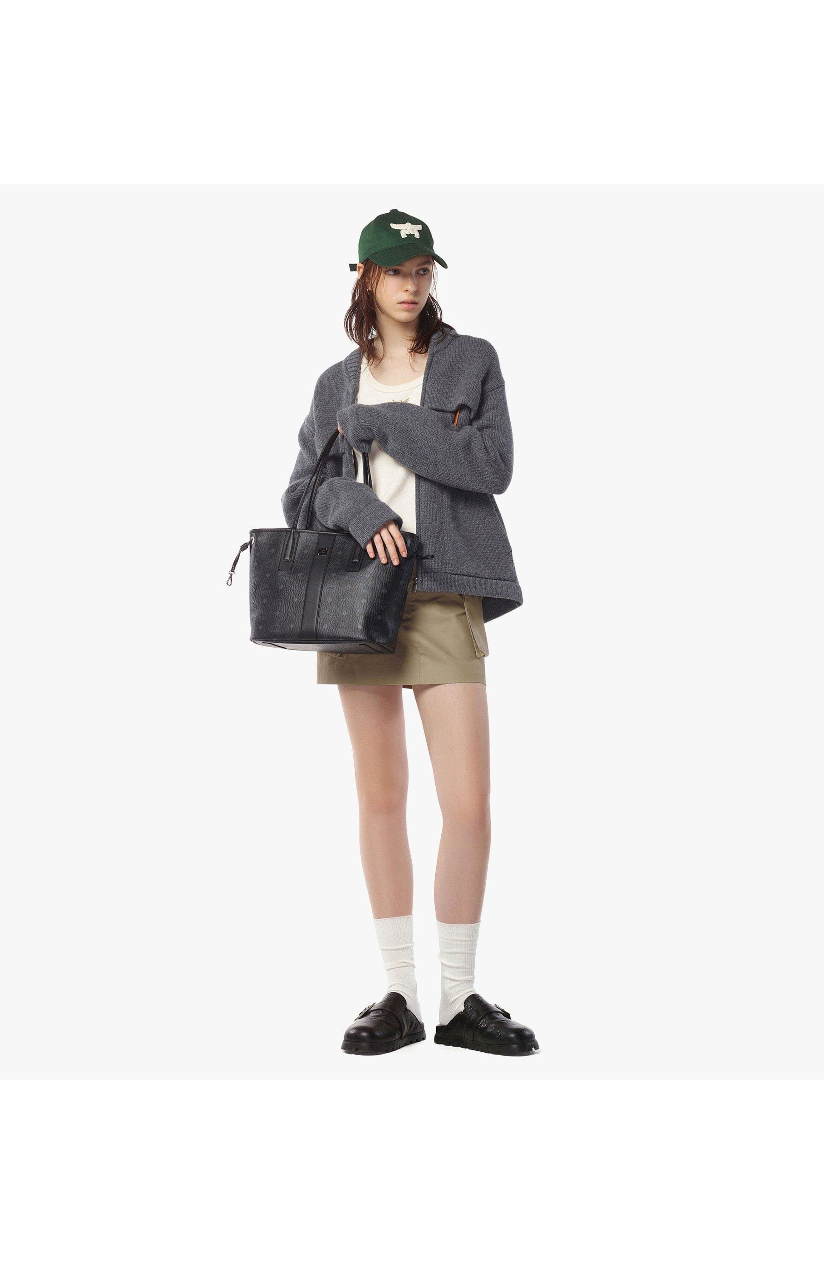 MCM Small Reversible Liz Shopper in Visetos, Alternate, color, 