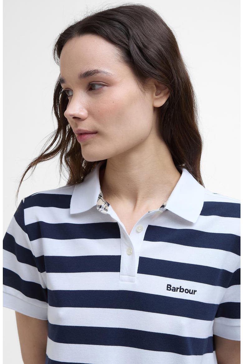 Ashbourne Stripe Stretch Cotton Polo Shirt, Alternate, color, NAVY STRIPE