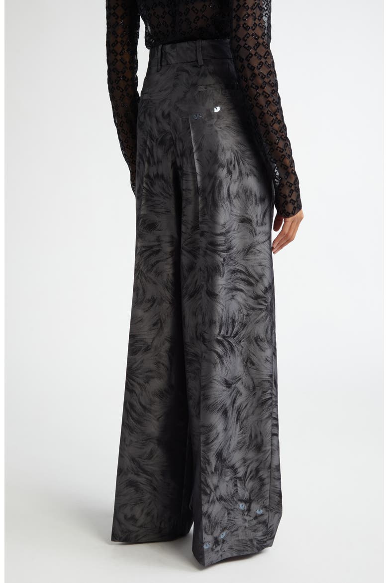 Cat Metallic Jacquard Oversize Tailored Pants, Alternate, color, CHARCOAL
