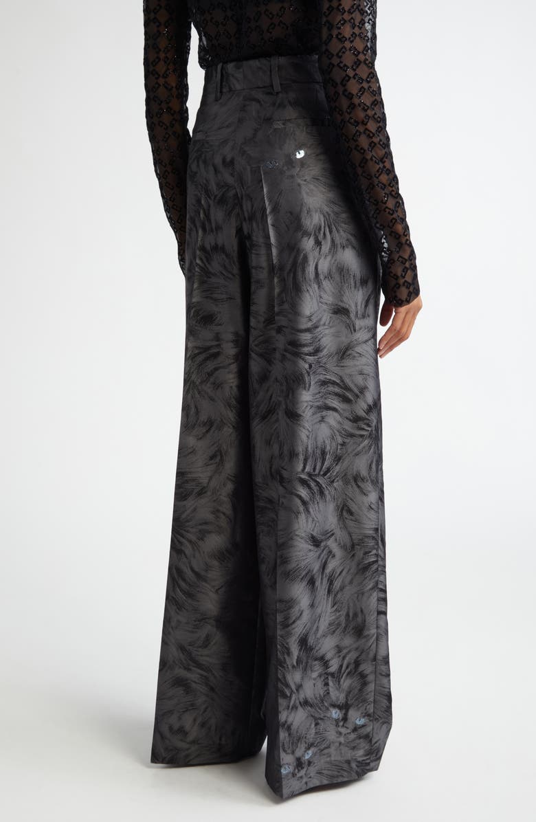 Givenchy Cat Metallic Jacquard Oversize Tailored Pants, Alternate, color, 