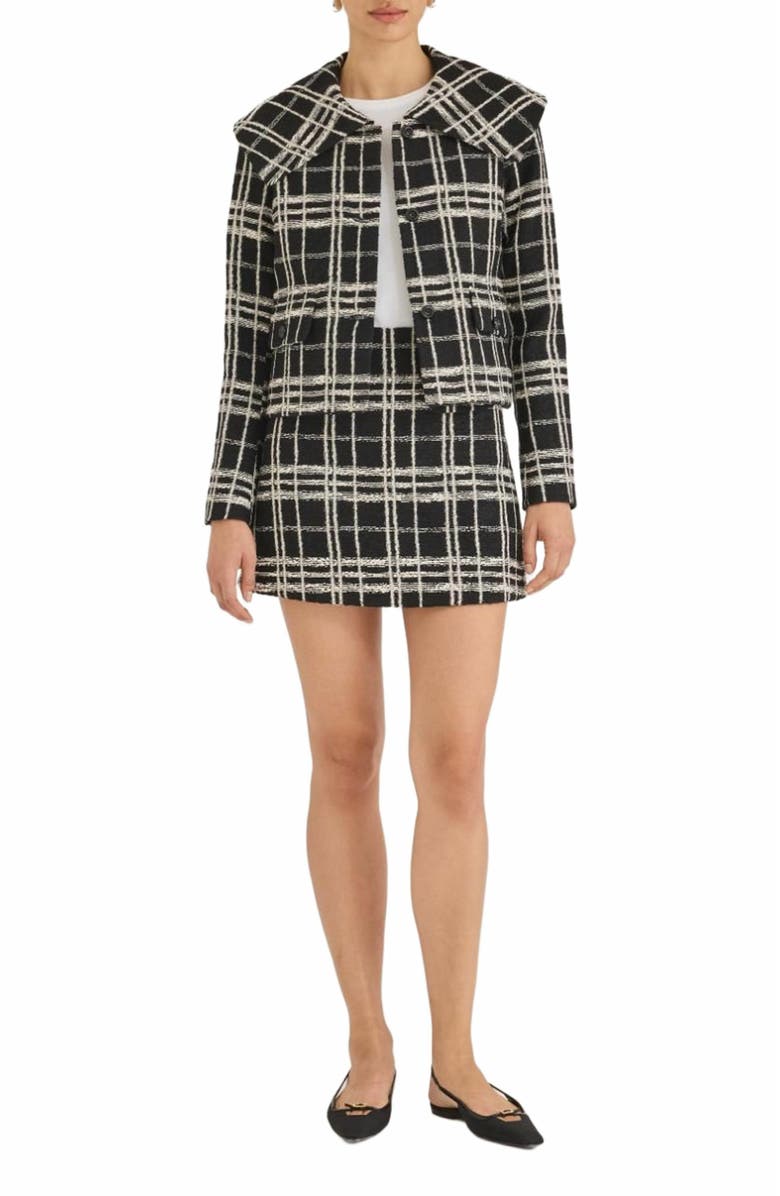 Rebecca Taylor Camila Jacket, Alternate, color, Black White