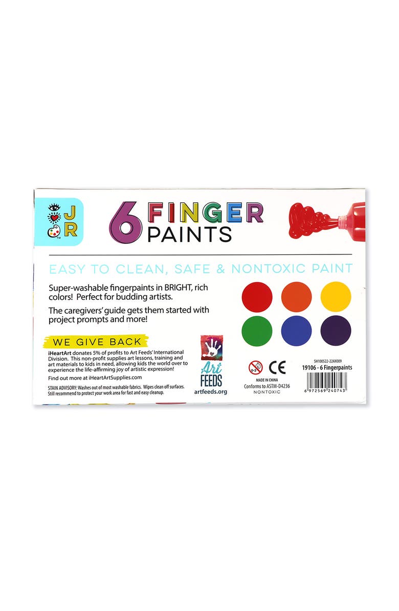 BRIGHT STRIPES Set of 6 Washable Finger Paints, Alternate, color,