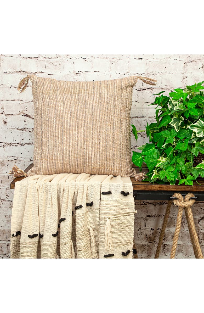 PARKLAND COLLECTION Woven Cotton Accent Pillow, Alternate, color, Brown