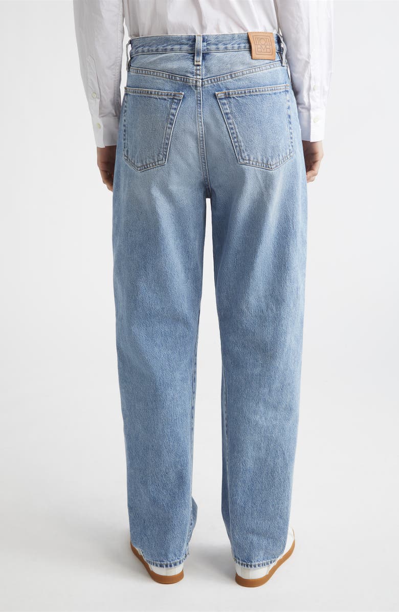 TOTEME Twisted Seam High Waist Straight Leg Jeans, Alternate, color, Worn Blue 485