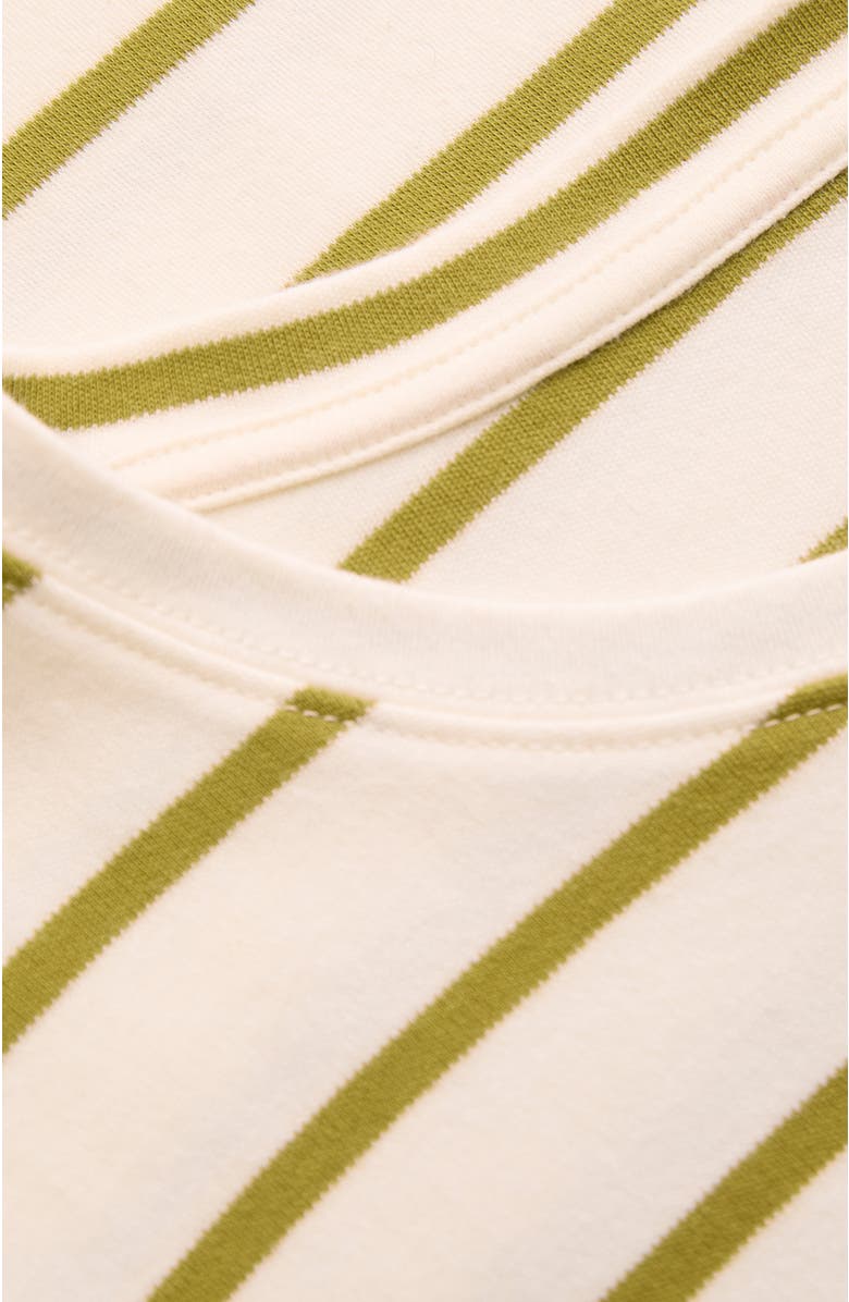 Celtic & Co. Striped Long Sleeve Crew Neck T-Shirt, Alternate, color, Chalk / Green Ochre