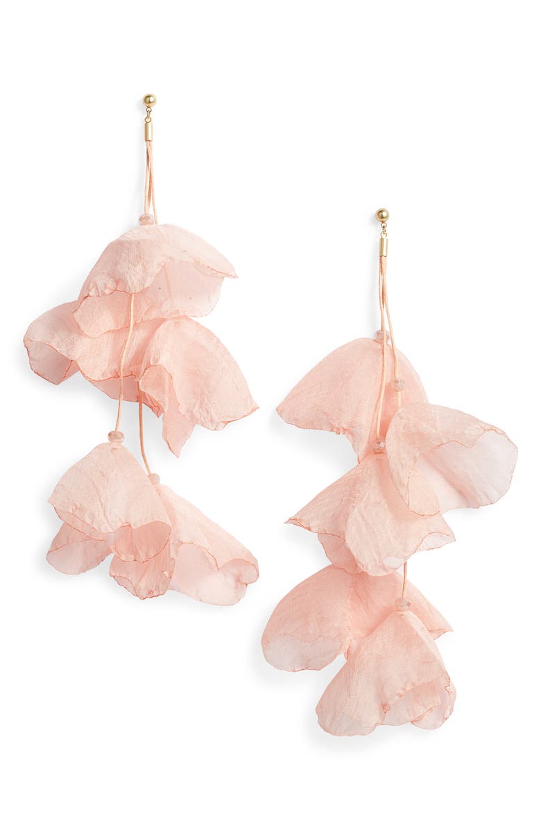 Stella + Ruby Lily Chiffon Flower Earrings, Main, color, 