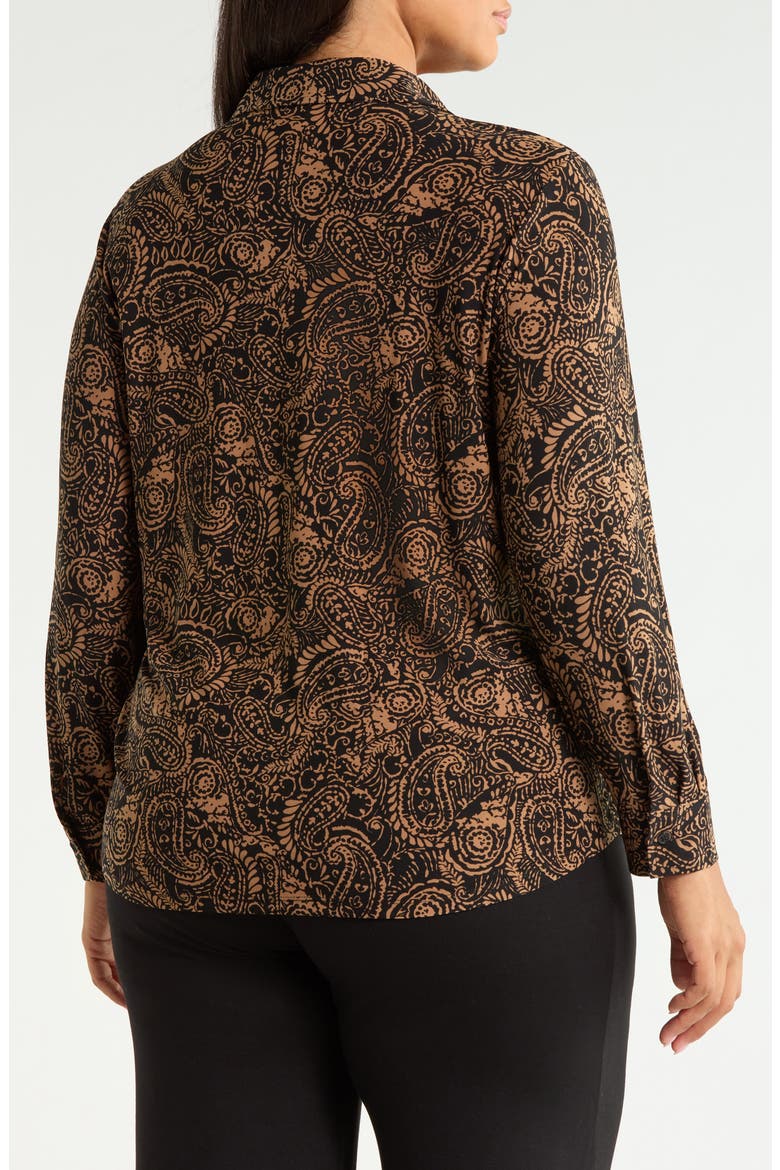Paisley Long Sleeve Slim Fit Knit Shirt, Alternate, color, ANNE BLACK / VICUNA