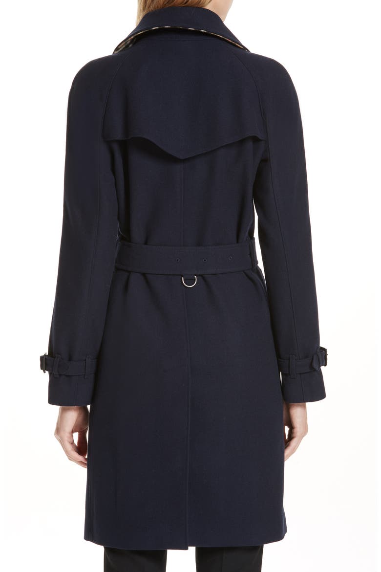 Cranston Wool Blend Trench Coat, Alternate, color, NAVY