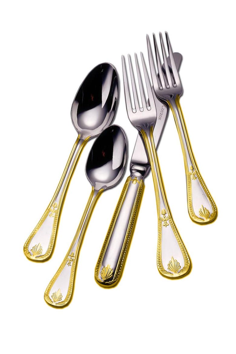 Consul Gold Accent 5 Piece Place Setting, Main, color, GOLD