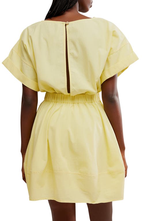 Free People Full Time Fun Cotton Poplin Minidress In Lemondrop
