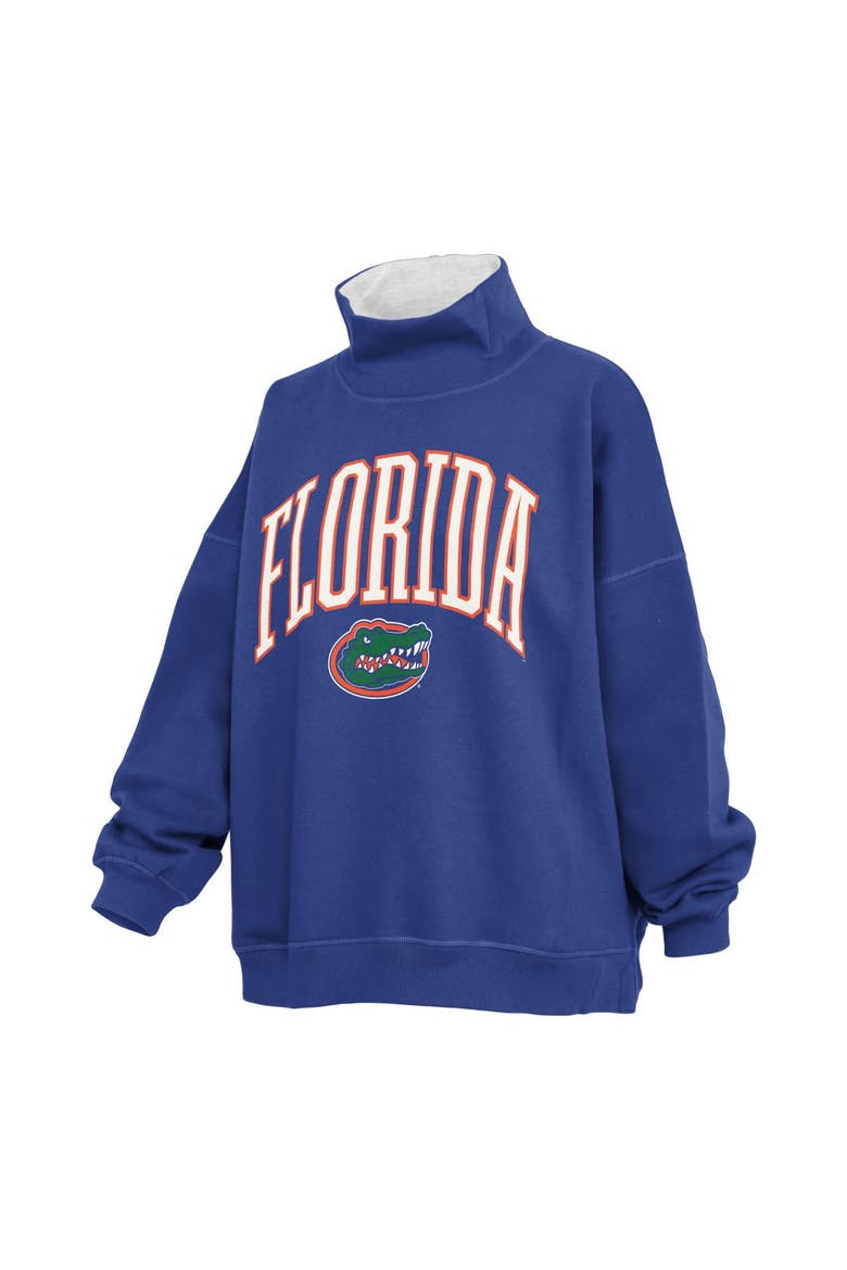 Women's Pressbox  Royal Florida Gators Oversized Mock Neck Sweatshirt, Alternate, color, Royal