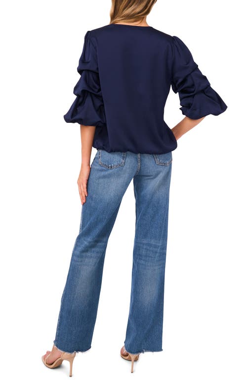 Vince Camuto V-neck Bubble Sleeve Top In Blue