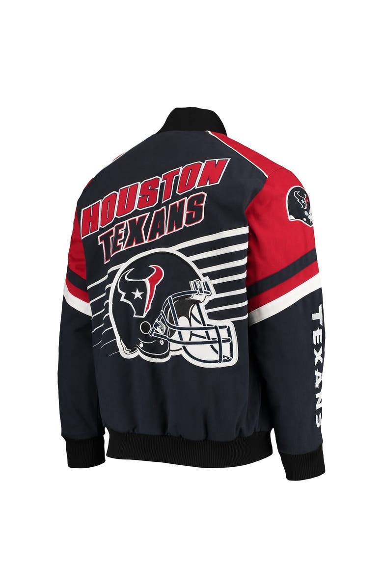 G-III SPORTS BY CARL BANKS Men's G-III Sports by Carl Banks Navy/Red Houston Texans Extreme Strike Cotton Twill Full-Snap Jacket, Alternate, color, 