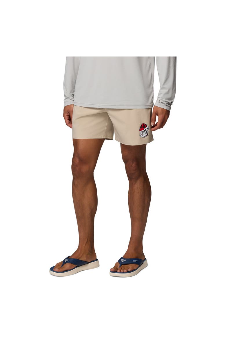 Men's Columbia  Natural Georgia Bulldogs PFG Terminal Roamer™ Omni-Shade™ Stretch Shorts, Alternate, color, Natural