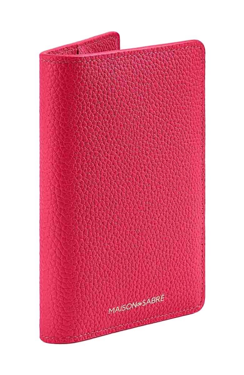MAISON de SABRÉ Leather Passport Holder, Alternate, color, Shibuya Fuchsia