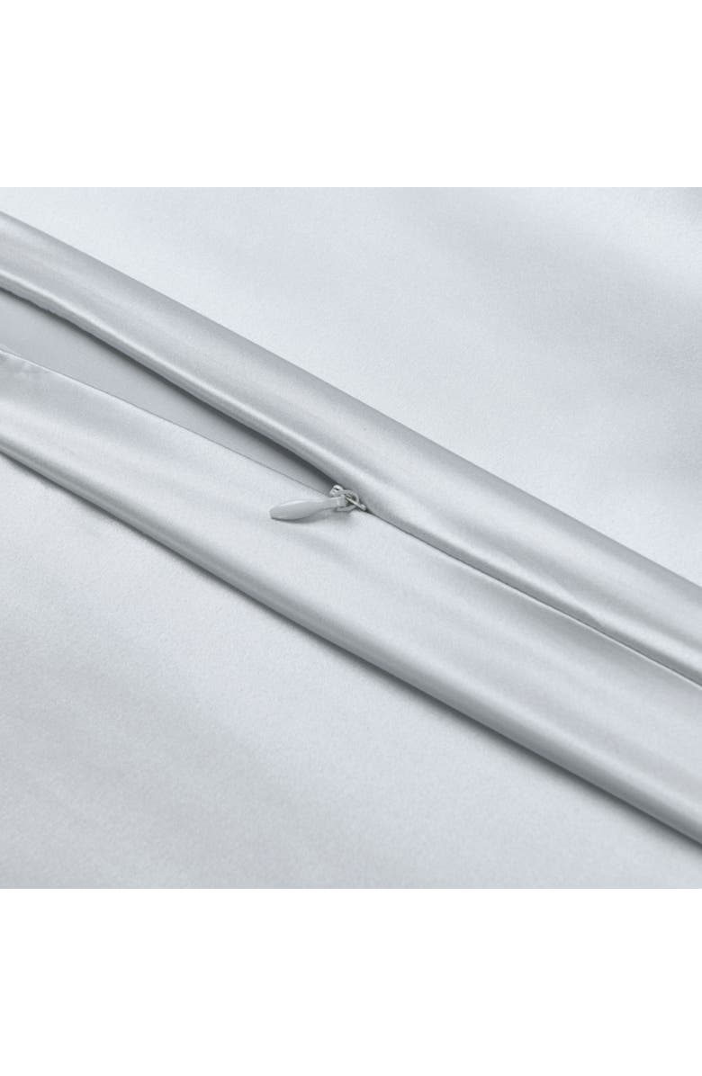 MELANGE HOME 100% Pure Mulberry Silk Pillow Case, Alternate, color, Silver