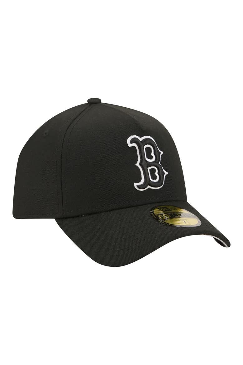 Men's New Era  Black Boston Red Sox A-Frame 59FORTY Fitted Hat, Alternate, color, Black