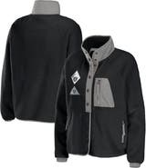 WEAR by Erin Andrews Women's WEAR by Erin Andrews Black Las Vegas Raiders Polar Fleece Raglan Full-Snap Jacket