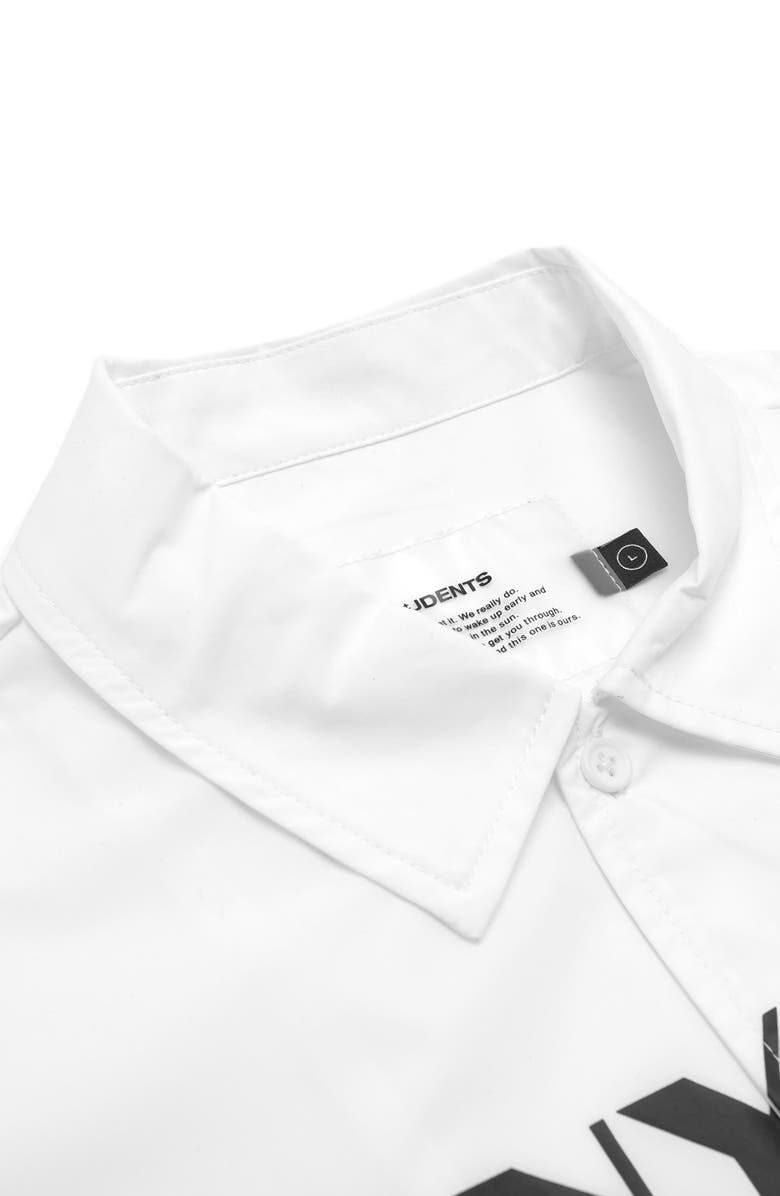 STUDENTS Educate Short Sleeve Poplin Button-Up Shirt, Alternate, color, White