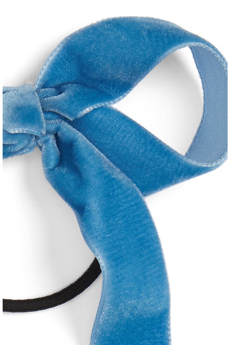Velvet Bow Hair Band, Alternate, color, BLUE