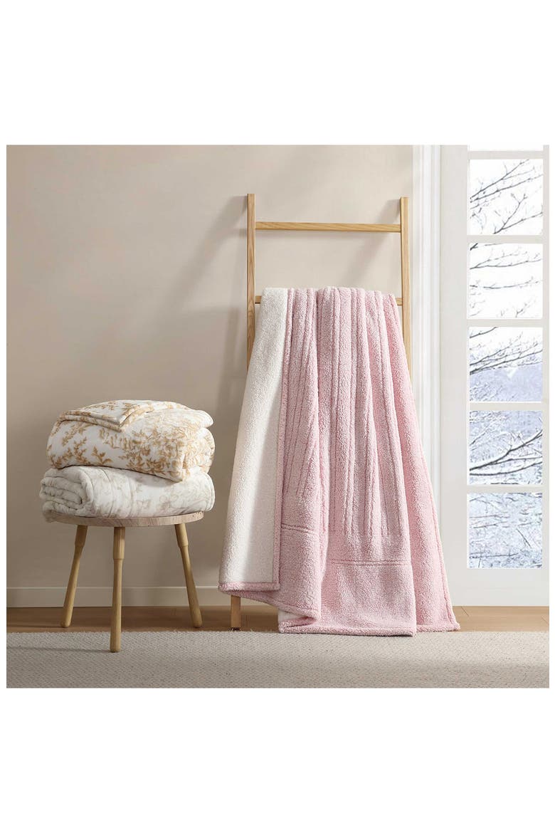 Bedford Reversible Faux Shearling Heated Throw Blanket, Alternate, color, LIGHT BEIGE