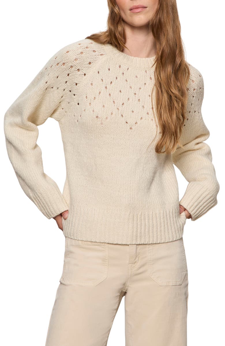 Sanctuary Femme Openwork Sweater, Alternate, color, Vanilla White